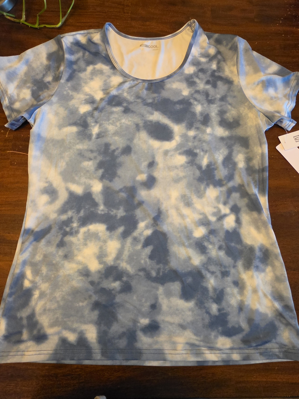32 Degrees Cool Blue Tie Dye Short Sleeve Tee Shirt XL NWT